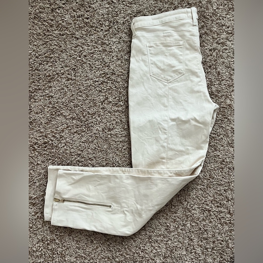 L’AGENCE Ginny High Rise Straight Leg Jeans French Vanilla coated - Picture 11 of 16